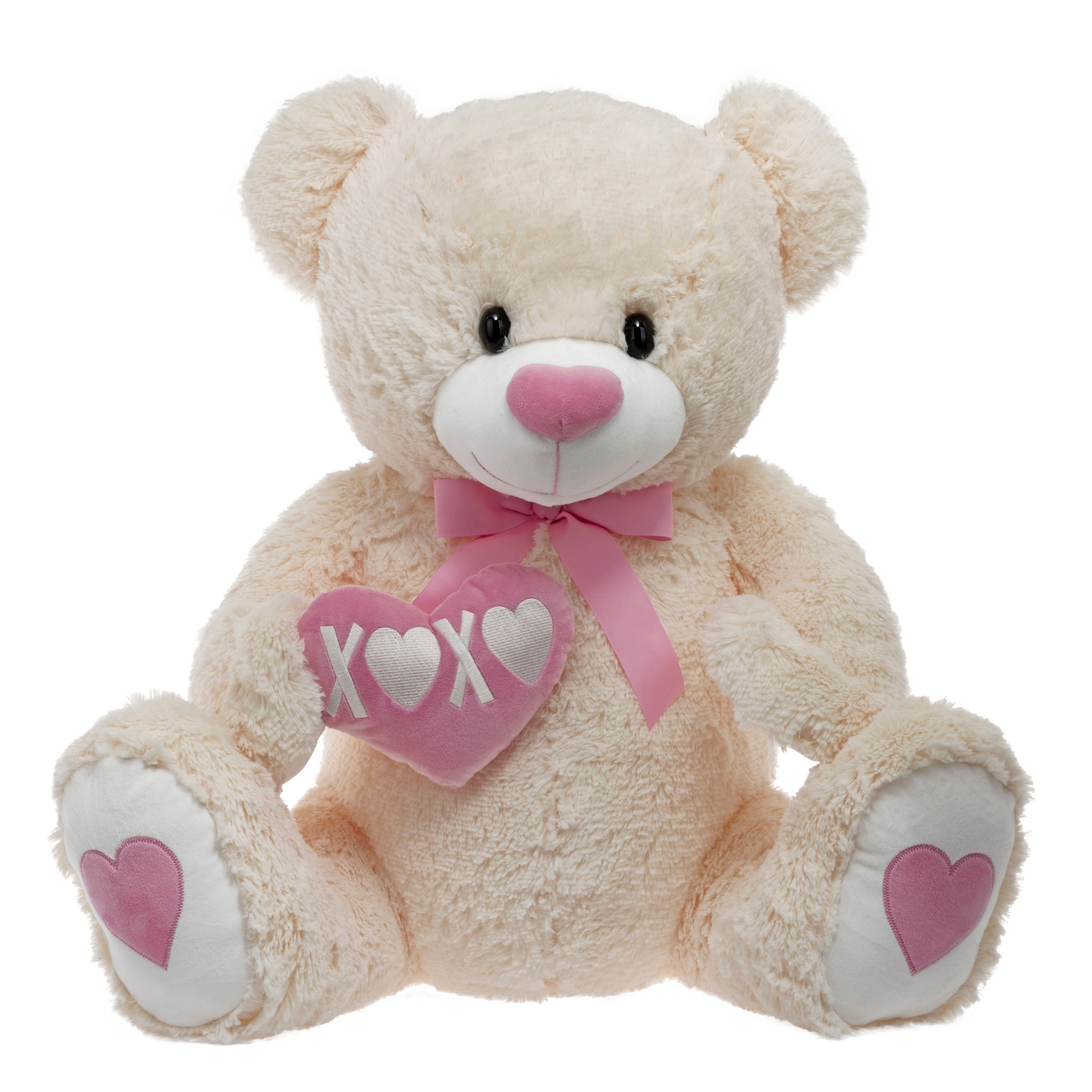 Red & Pink Teddy Plush, White, 32 In , CVS
