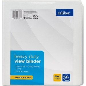 Caliber Heavy Duty View 1.5 Inch Binder, Assorted Colors