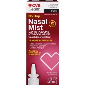  CVS Health No Drip Nasal Spray, Oxymetazoline HCl; Provides 12 Hour Nasal Congestion Relief, 1 OZ 