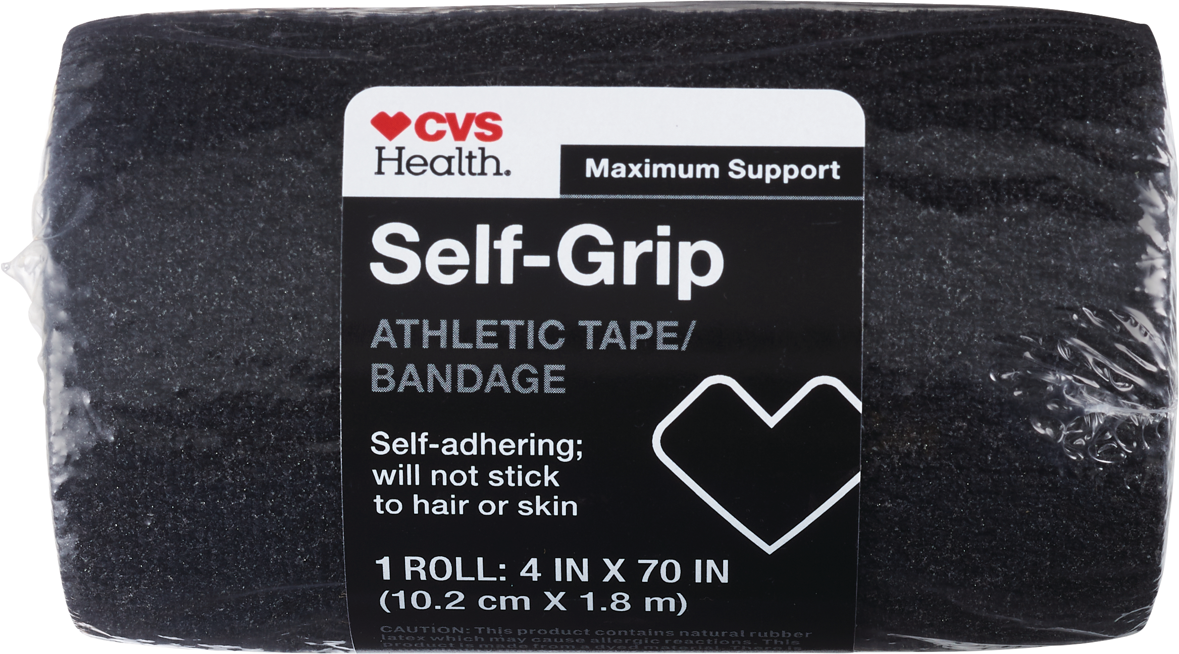 CVS Health Maximum Strength Self-Grip Athletic Tape, Black, 4in. X 70in