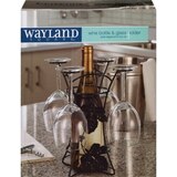 Wayland Square Wine Bottle & Glass Holder, thumbnail image 1 of 2