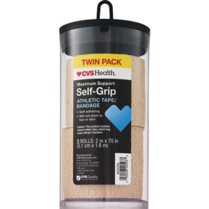 CVS Health Self-Grip Athletic Tape/Bandage, Beige, 2in. x 70in., 2 PACK