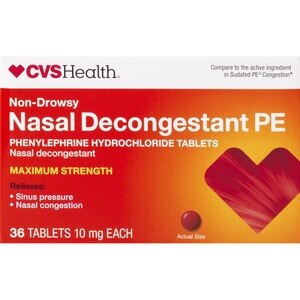  CVS Health Sinus PE Decongestant Tablets, 36CT 