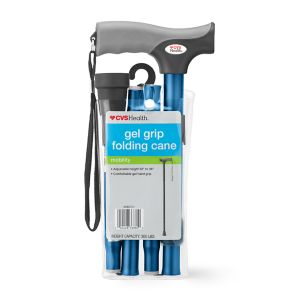 CVS Health - Bastón plegable con empuñadura de gel