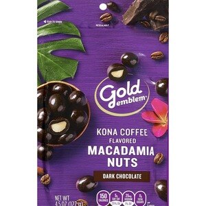 Gold Emblem Kona Coffee Flavored Macadamia Nuts with Dark Chocolate, 4.5 OZ