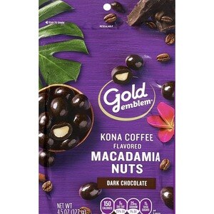  Gold Emblem Kona Coffee Flavored Macadamia Nuts with Dark Chocolate, 4.5 OZ 