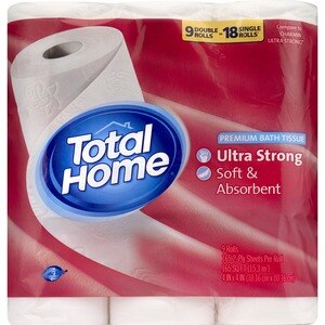  Total Home Premium Bath Tissue Ultra Strong, 9CT 