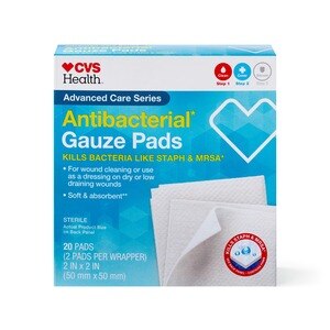 CVS Health Sterile Antibacterial Gauze Pads 20CT