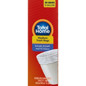 Total Home Small Trash Liners, 8 Gallon, White, 20 Ct , CVS