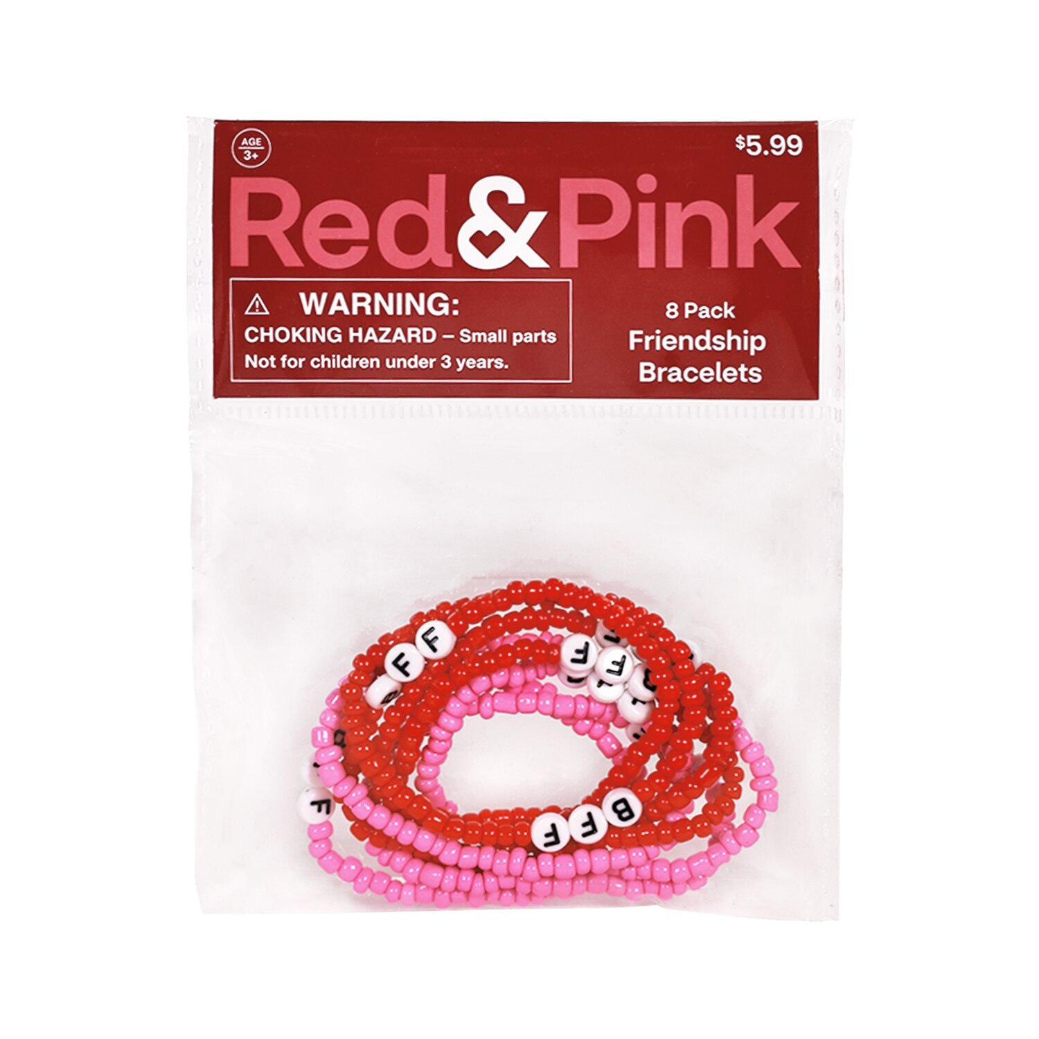 Red & Pink Friendship Bracelets, 8pk - 8 Ct , CVS