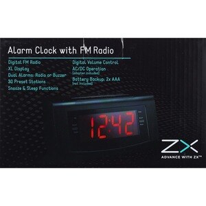 Brand New Precision Quality Radio Controlled Colour Display Alarm Clock Black 