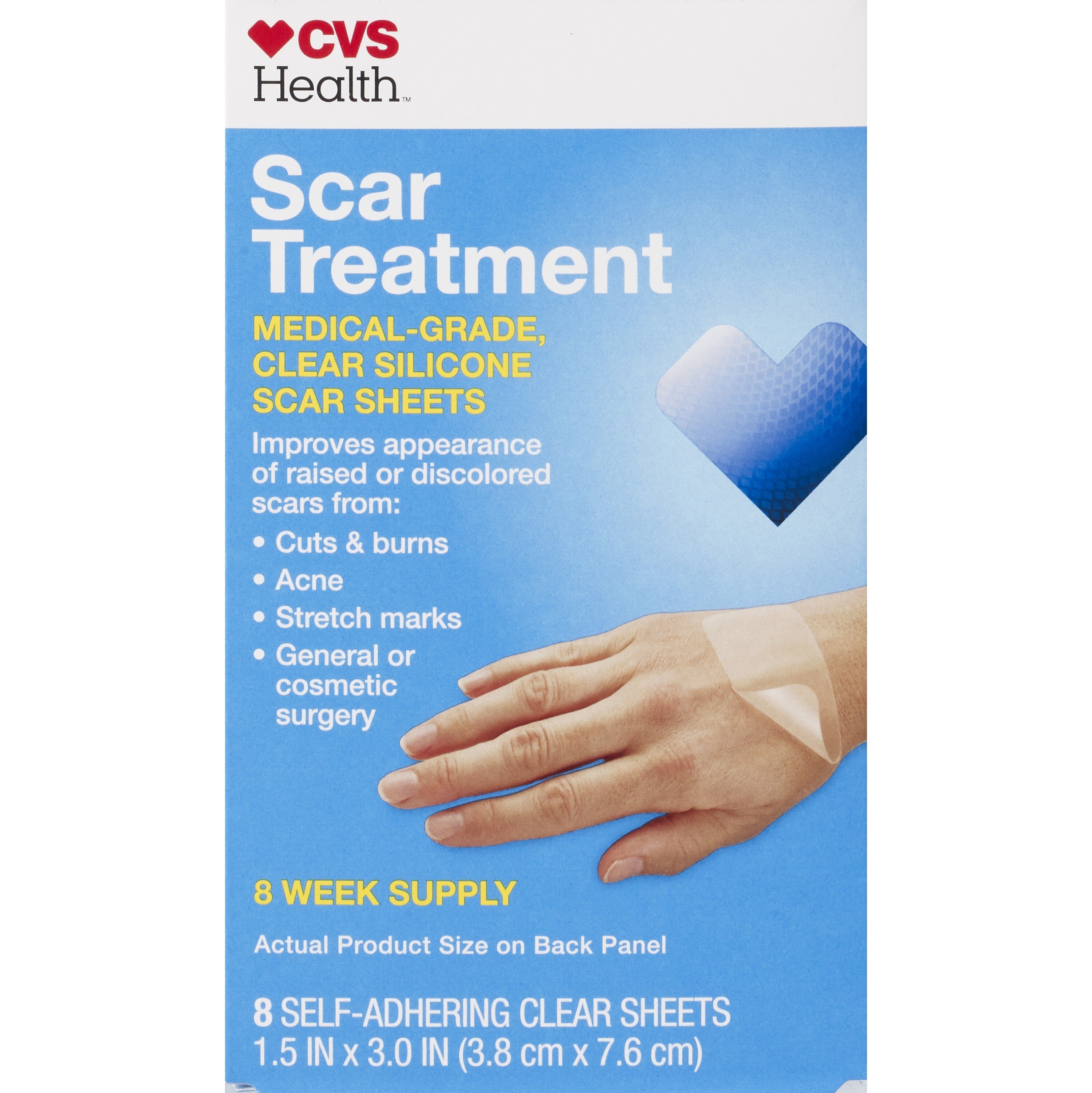 CVS Health Silicone Scar Treatment Sheet Clear, 8CT