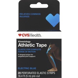 CVS Health Kinesiology Athletic Tape Strips, Electric Blue - 20 Ct