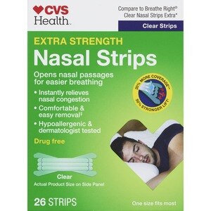 CVS Health Extra Strength Nasal Strips, Clear, 26 Ct