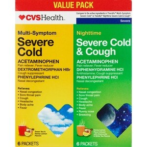 CVS Health - Paquetes para el alivio de resfrío grave, uso diurno y nocturno