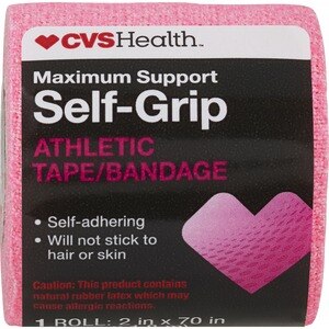 CVS Health 2 x 70 Maximum Support Self Grip Athletic Bandage Pink