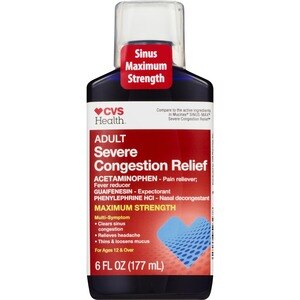 CVS Health - Jarabe para el alivio de la congestión grave, para adultos, uso diurno, 6 oz