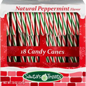 Santa's Treats Natural Peppermint Candy Canes, 18 CT