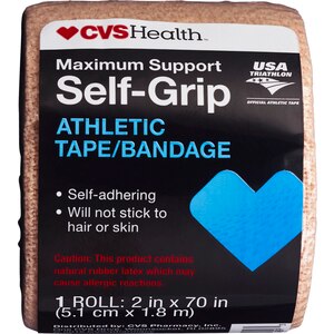 CVS Health Maximum Support Self Grip Athletic Bandage, 2in. X 70in., Beige
