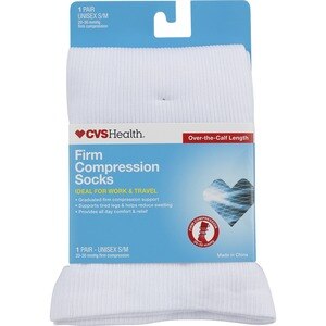 CVS Health Firm Compression Socks Over-The-Calf Length Unisex, 1 Pair