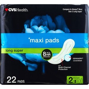 CVS Health Maxi Pads Long Super, 22CT