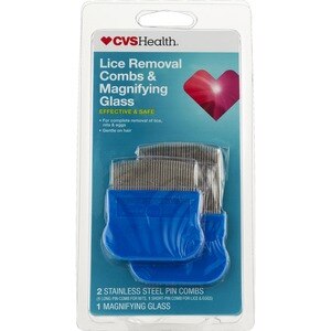  CVS Health Lice Removal Combs And Magnifying Glass, 2CT 