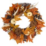 Fall Fest Pumpkin Wreath, Assorted, thumbnail image 1 of 3