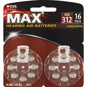 CVS Max Hearing Aid Battery Size 312, 16 CT