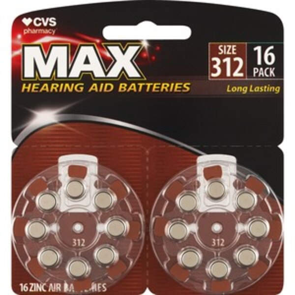 CVS Max Hearing Aid Battery Size 312, 16 CT Pick Up In Store TODAY at CVS