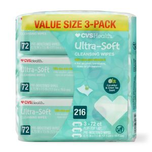 Cvs Health Ultra Soft Green Tea Cleansing Wipes 72ct 3pack