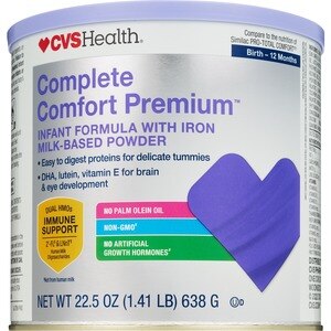 CVS Health Complete Comfort Baby Formula Powder with Iron, Non-GMO, 2'-FL HMO, DHA, Lutein & Vitamin E, Easy to Digest Proteins, 638 GM