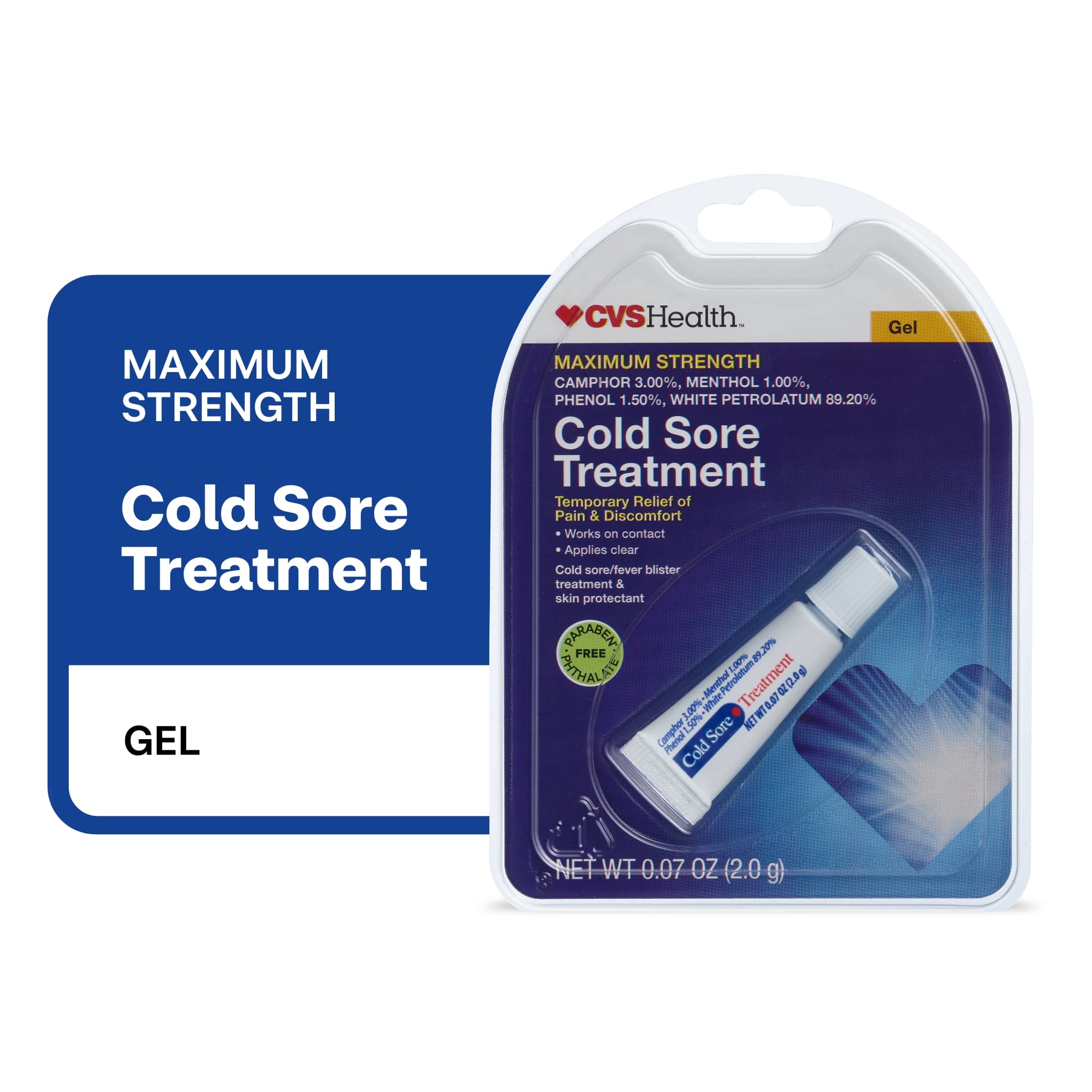 CVS Health Maximum Strength Cold Sore Treatment Gel, 0.07 Oz