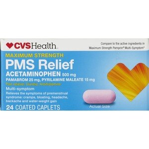 CVS Health - Cápsulas de acetaminophen para el alivio premenstrual, máxima potencia, 500 mg, 24 u.