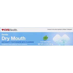 CVS Health Gentle Dry Mouth Anticavity Fluoride Toothpaste, Fresh Mint, 4.3 Oz