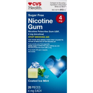 CVS Health Nicotine Gum Coated Ice Mint 2mg