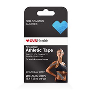 CVS Health Kinesiology Athletic Tape Strips, Charcoal Gray - 20 Ct