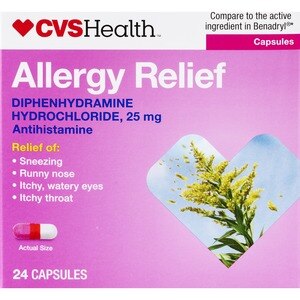  CVS Health Allergy Relief Diphenhydramine Capsules 