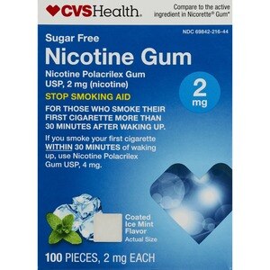 CVS Health Nicotine Gum Coated Ice Mint 2mg
