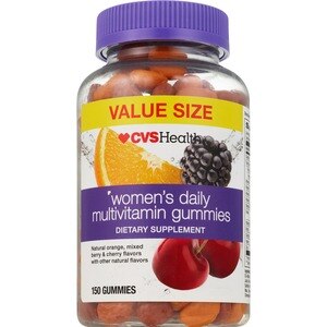 CVS Health Women's Daily Complete - Multivitaminas en gomitas con sabores frutales, para mujeres,150 u.