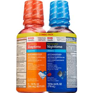 CVS Health Day + Nighttime Cold & Flu Relief Liquid Combo Pack, 2 12 OZ bottles