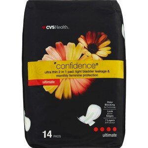 CVS Health Confidence Ultra Thin 2 in 1 Pad Ultimate, 14CT