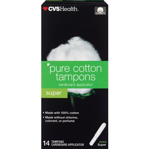  CVS Health Pure Cotton Tampons, Super Plus 