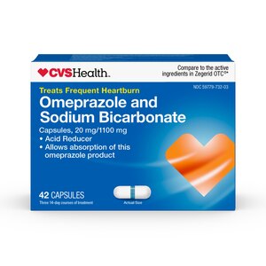 CVS Health Omeprazole Sodium Bicarbonate Capsules, 42 Count