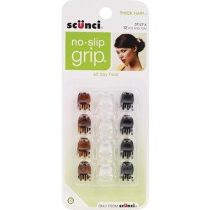 Scunci All-Day Hold Mini Jaw Clips, 12CT