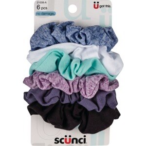 Scunci Soft Hold Fabric Scrunchies, Assorted Colors, 6 Ct , CVS