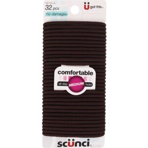 Scunci Medium Hold Brown Ponytailers