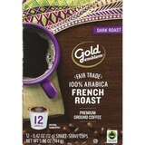 Gold Emblem Fair Trade French Roast Premium Ground Coffee Single-Serve Cups, 12 ct, thumbnail image 1 of 5