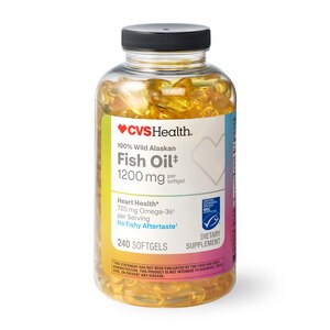 CVS Health 100% Wild Alaskan Fish Oil Softgels, 240 Ct