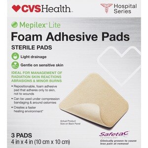 CVS Health Mepilex Lite Absorbent Foam Pads, 3CT