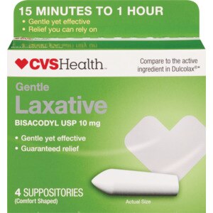 CVS Health Gentle Laxative Suppositories, 4 Ct